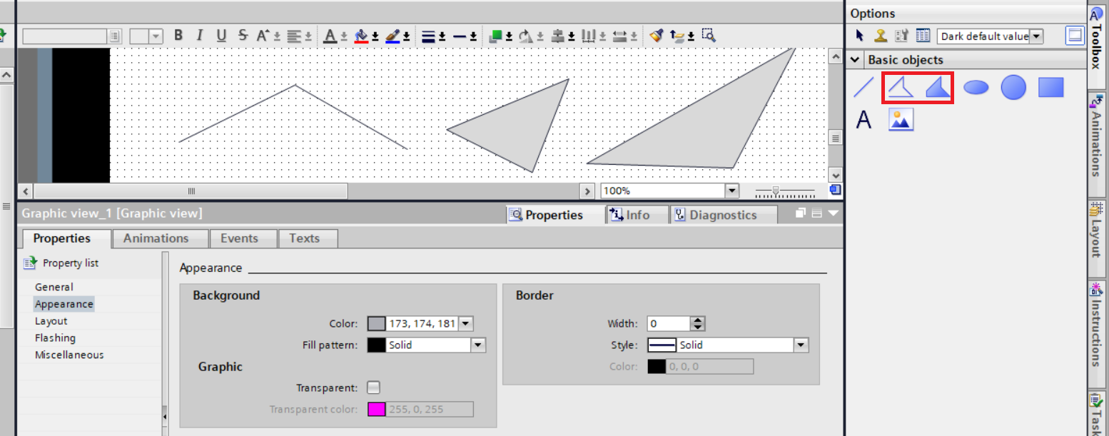 siemens wincc poly line and polygon basic object